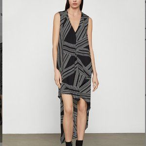 COPY - BCBGMaxAzria Optic White & Black Geometric Sleeveless Hi-Low Dress, XXS